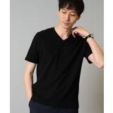 ブラック | 【接触冷感/イージーケア/毛玉になりにくい】ライトアゼVネックカットソー | a.v.v【MEN】