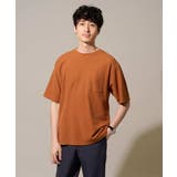 オレンジ | 【接触冷感 遮熱】ハニカムジャカードクルーネックカットソー【洗濯機で洗える イー… | a.v.v【MEN】