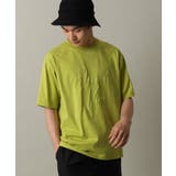 ライムグリーン | 【接触冷感】ビッグロゴ発砲プリントセミワイドTシャツ | a.v.v【MEN】