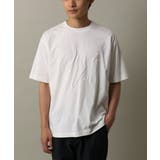 ホワイト | 【接触冷感】ビッグロゴ発砲プリントセミワイドTシャツ | a.v.v【MEN】