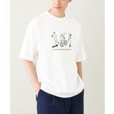 ホワイト | 【ucaU×a.v.vコラボ】イラストワイドシルエットTシャツ | a.v.v【MEN】