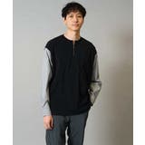 【洗濯機で洗える】ハーフジップバックシャン切替長袖カットソー ロンT | a.v.v【MEN】 | 詳細画像8 