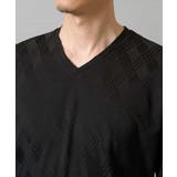 ダイヤジャカードＶネックＴシャツ 通勤 ビジネス | a.v.v【MEN】 | 詳細画像25 