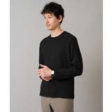 ブラック | ブロックリンクスジャカードクルーネックTシャツ通勤 ビジネス ジャケット | a.v.v【MEN】