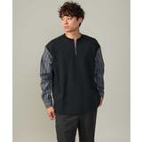 【主役TOPS】ハーフジップバックシャン切替カットソー(デザテクシリーズ) | a.v.v【MEN】 | 詳細画像9