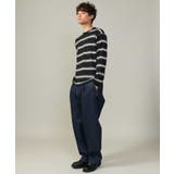 【着映えロンT】ランダムボーダーセミワイドシルエットロングTシャツ | a.v.v【MEN】 | 詳細画像4