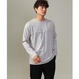 ライトグレー | 【ジャケイン可】ピンタックセミワイドシルエット クルーネックTシャツ | a.v.v【MEN】