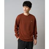 ダークオレンジ | アゼダブルフェイスワンポイント刺繍プルオーバー | a.v.v【MEN】