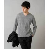グレンチェックジャカードVネックTシャツ 通勤 ビジネス | a.v.v【MEN】 | 詳細画像1