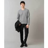 グレンチェックジャカードVネックTシャツ 通勤 ビジネス | a.v.v【MEN】 | 詳細画像3