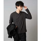 ダークグレー | アゼダブルフェイスVネックTシャツ 通勤 ビジネス | a.v.v【MEN】