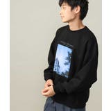 ブラック | フォトプリントワイドシルエットスウェット | a.v.v【MEN】