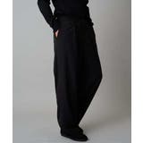 ブラック | 【イージーケア/洗濯機で洗える】裏微起毛ストレッチオーバーパンツ | a.v.v【MEN】