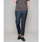 【イージーケア/接触冷感】デニムライクストレッチアンクルスマートスラックス | a.v.v【MEN】 | 詳細画像1 