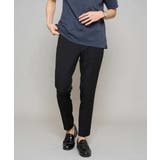 ブラック | 【イージーケア/接触冷感】デニムライクストレッチアンクルスマートスラックス | a.v.v【MEN】