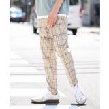 ベージュ | 【軽撥水/接触冷感】チェック柄スマートスラックス(アンクル丈) | a.v.v【MEN】