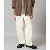 アイボリー | 【イージーケア 毛玉になりにくい】ワンタックワイドデニムスラックス【ストレッチ … | a.v.v【MEN】