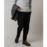 ブラック | 【イージーケア】デニムライクストレッチ裏起毛テーパードパンツ【洗濯機で洗える】〈… | a.v.v【MEN】