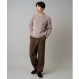 【イージーケア 毛玉になりにくい】ヘリンボーンベルト付イージーワイドスラックス【… | a.v.v【MEN】 | 詳細画像3 