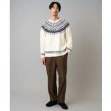 【イージーケア 毛玉になりにくい】ヘリンボーンベルト付イージーワイドスラックス【… | a.v.v【MEN】 | 詳細画像5 