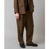 ブラウン | 【イージーケア 毛玉になりにくい】ヘリンボーンベルト付イージーワイドスラックス【… | a.v.v【MEN】