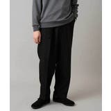 ブラック | 【イージーケア 毛玉になりにくい】ヘリンボーンベルト付イージーワイドスラックス【… | a.v.v【MEN】