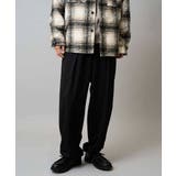 ブラック | 【毛玉になりにくい ストレッチ】ツイルストレッチ切替オーバーパンツ【洗濯機で洗え… | a.v.v【MEN】