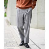 グレー系チェック柄 | LANATECチェックワンタックワイドイージースラックス | a.v.v【MEN】