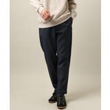 ネイビー | シャンブレー裏起毛スマートテーパードパンツ(セットアップ可) | a.v.v【MEN】
