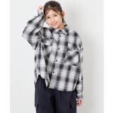 ブラック | [140-160]【男女兼用】オンブレーチェックシャツ | a.v.v【KIDS】