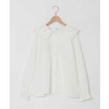 ホワイト | [140-150]ダブルフリルカラーブラウス | a.v.v【KIDS】