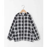 ブラック | [130-160]フーディーチェックシャツブルゾン | a.v.v【KIDS】