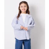 ライトブルー | [130-160]スプリングチェックレイヤード風ブラウス | a.v.v【KIDS】