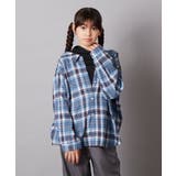 ブルー | [140-150]【ふんわり重ね着】レイヤードシャツ | a.v.v【KIDS】
