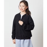 ブラック | [100-130]【UVカット】ボーダーJQカーデ | a.v.v【KIDS】