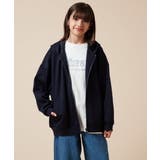 ネイビー | [100-130]コクーンシルエットジップアップフーディー | a.v.v【KIDS】