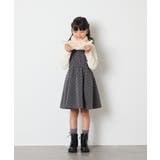 [120-160]フロッキードットプリントドッキングワンピース | a.v.v【KIDS】 | 詳細画像12 