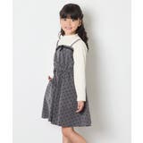 [120-160]フロッキードットプリントドッキングワンピース | a.v.v【KIDS】 | 詳細画像4 