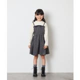 [120-160]フロッキードットプリントドッキングワンピース | a.v.v【KIDS】 | 詳細画像5 