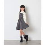 [120-160]フロッキードットプリントドッキングワンピース | a.v.v【KIDS】 | 詳細画像6 