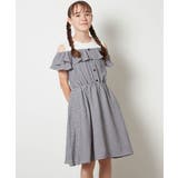 ブラック | [100-130]レイヤード風オフショルワンピース | a.v.v【KIDS】