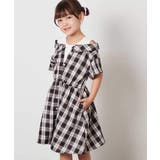 ブラック | [100-130]レイヤード風オフショルワンピース | a.v.v【KIDS】