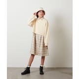 [100-130]【2点セット】チェックシャツワンピ＆ショートプルオーバー | a.v.v【KIDS】 | 詳細画像10 