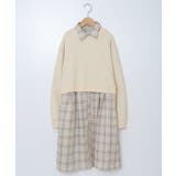 [100-130]【2点セット】チェックシャツワンピ＆ショートプルオーバー | a.v.v【KIDS】 | 詳細画像2 