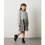 [100-130]【2点セット】チェックシャツワンピ＆ショートプルオーバー | a.v.v【KIDS】 | 詳細画像28 