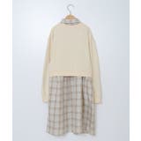 [100-130]【2点セット】チェックシャツワンピ＆ショートプルオーバー | a.v.v【KIDS】 | 詳細画像3 