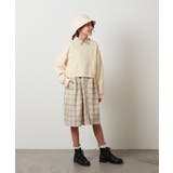 ベージュ | [100-130]【2点セット】チェックシャツワンピ＆ショートプルオーバー | a.v.v【KIDS】