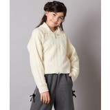 [130-160]【ダブルジップ/クロップド丈】ジップアップケーブルニット | a.v.v【KIDS】 | 詳細画像24 