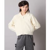 [130-160]【ダブルジップ/クロップド丈】ジップアップケーブルニット | a.v.v【KIDS】 | 詳細画像25 