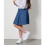 [120-130]ビジュー付きデニムタックスカート | a.v.v【KIDS】 | 詳細画像3 